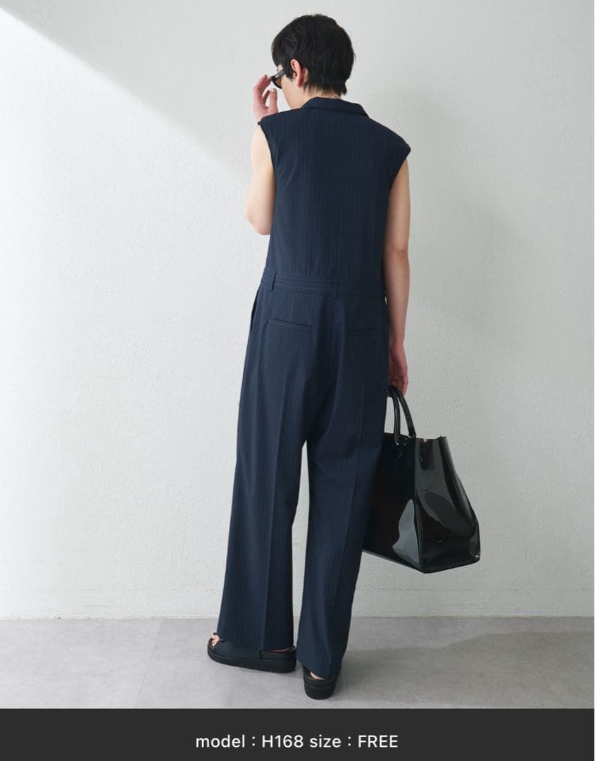 THE PAUSE テーラカラーノースリーブジャンプスーツ