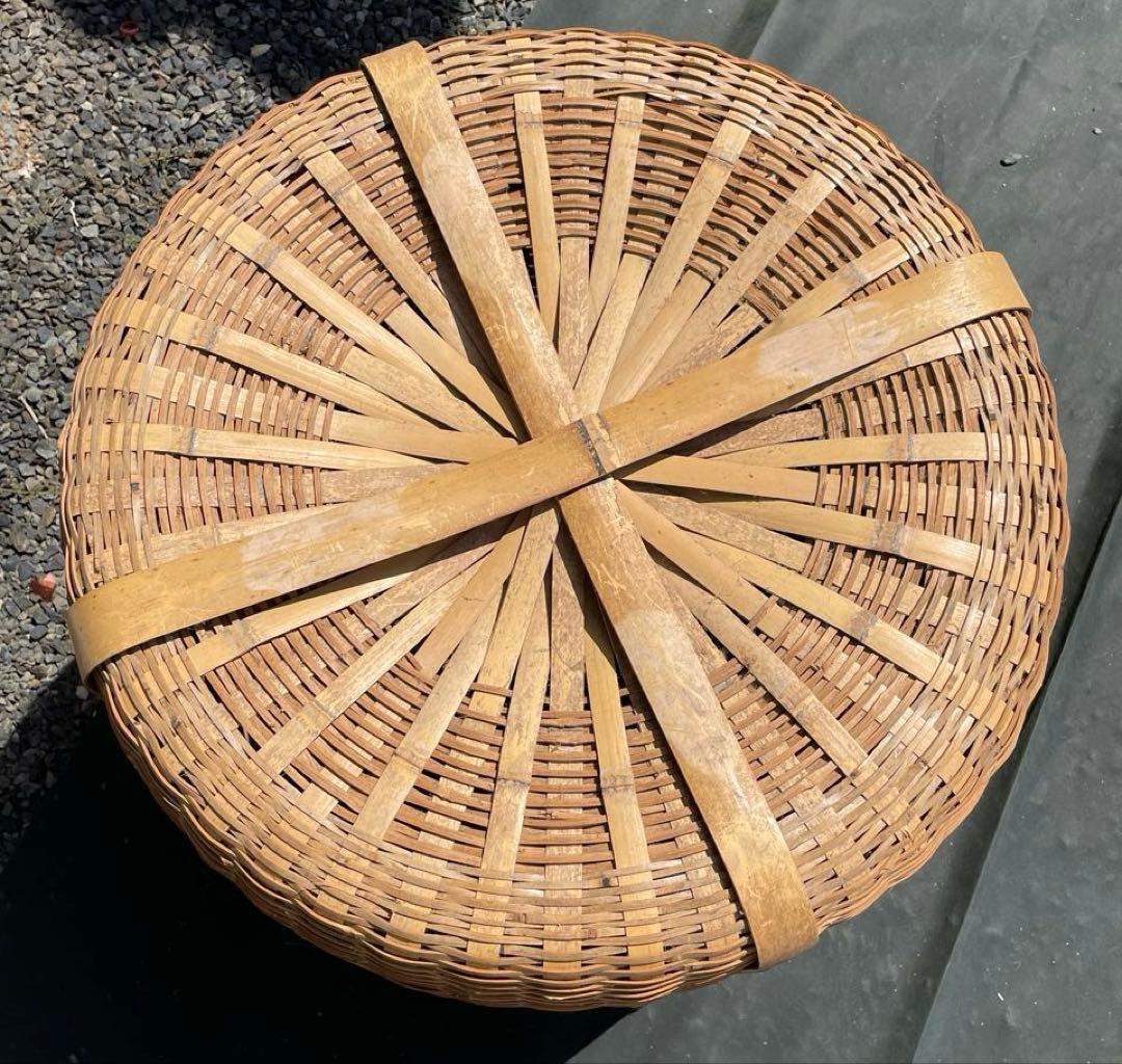 大きい竹籠　高さ56cm 直径58.5cm