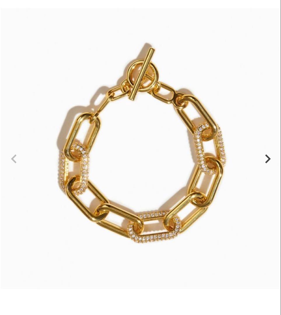 ステラハリウッド　メタルシャイニーチェーンブレスレット(ゴールド)