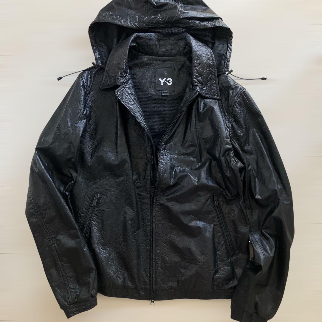 Y-3 ワイスリー ヨウジヤマモト 定価12万 レザージャケットフード パーカー