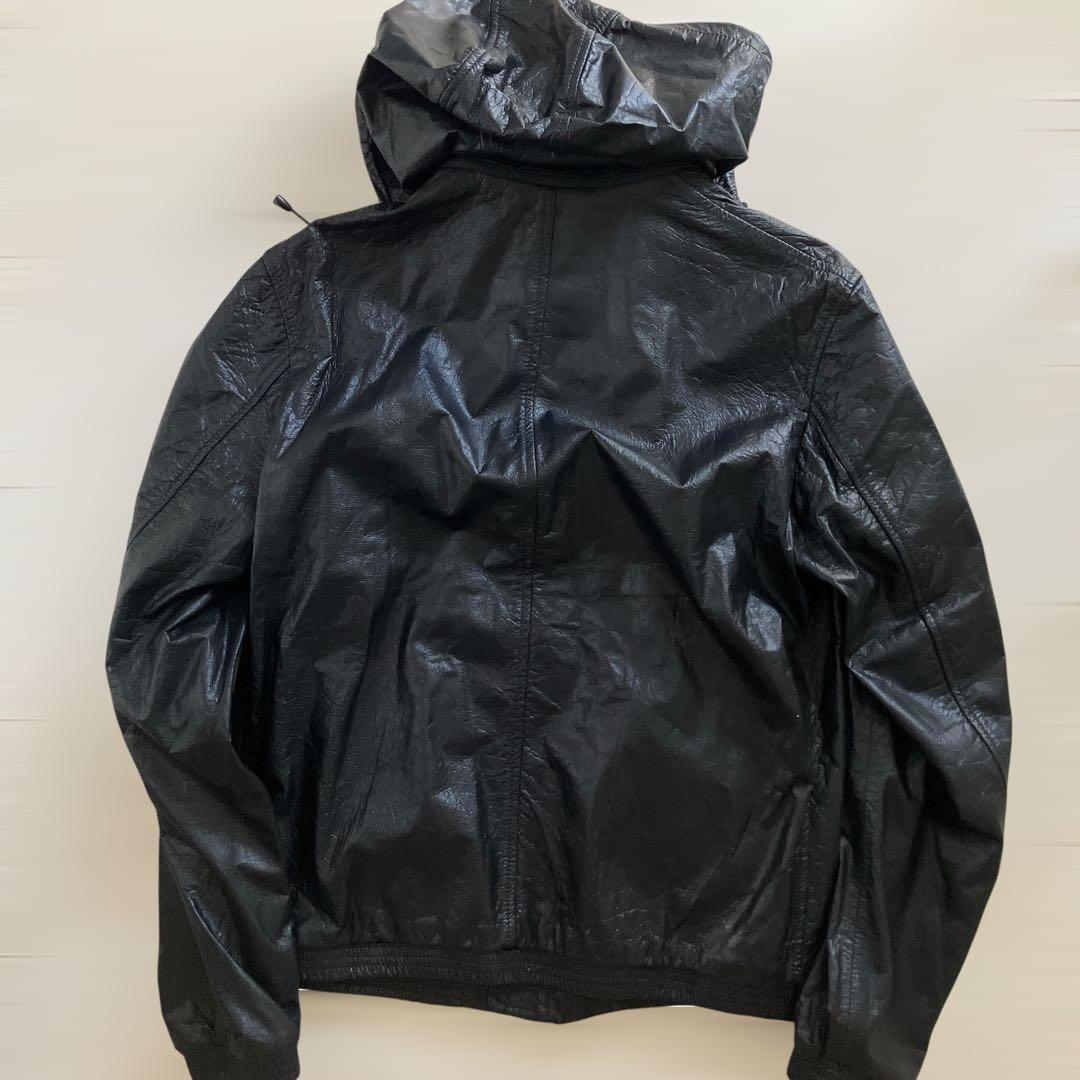 Y-3 ワイスリー ヨウジヤマモト 定価12万 レザージャケットフード パーカー