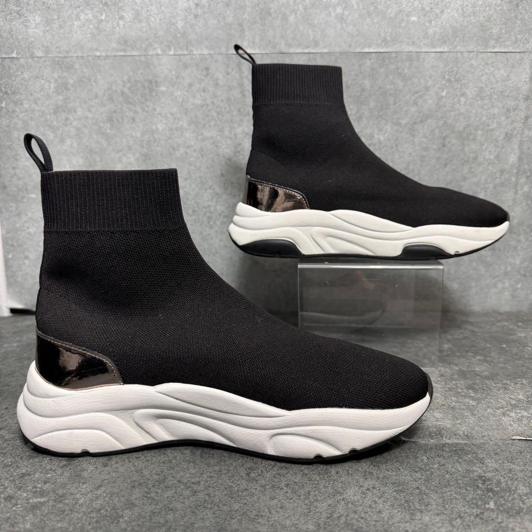 【新品】+diana 軽量ニットソックススニーカーブーツ 厚底 23.5cm