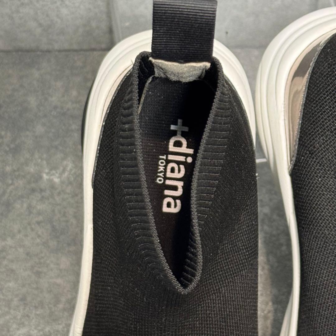 【新品】+diana 軽量ニットソックススニーカーブーツ 厚底 23.5cm