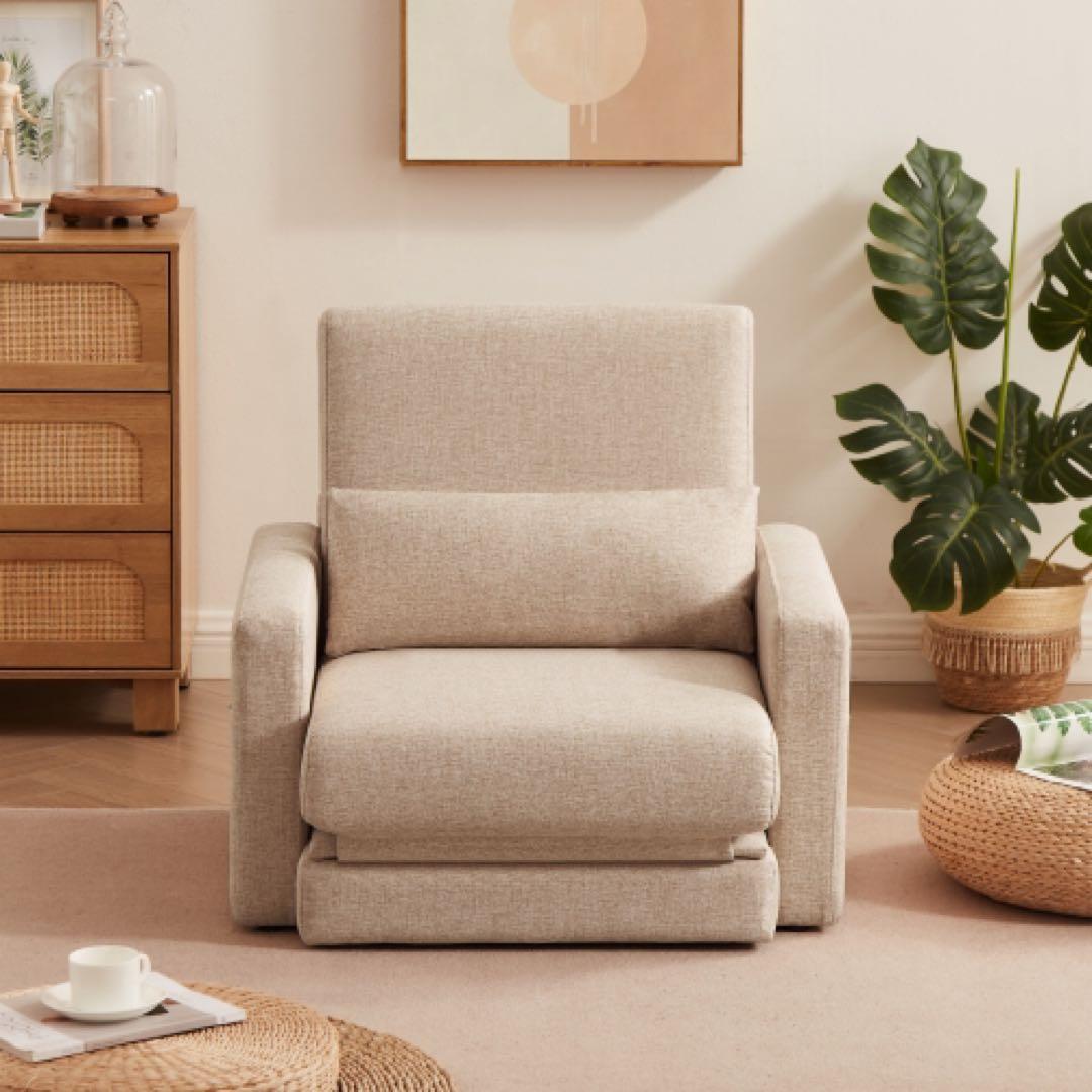 【シングル】ソファーベッド 折りたたみベッド ローソファー