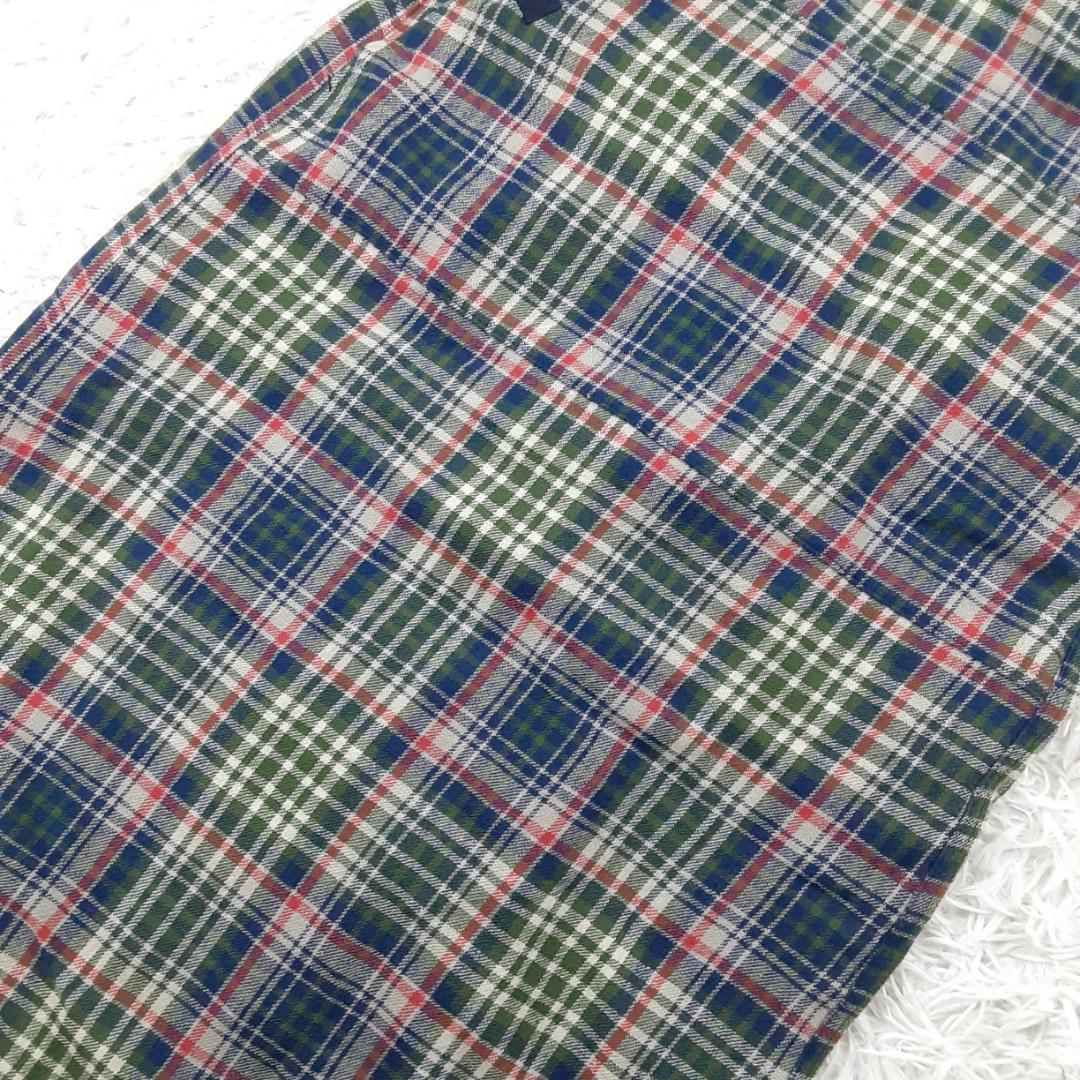美品◎45rpm 45R エプロンワンピース マルチカラー チェック 日本製