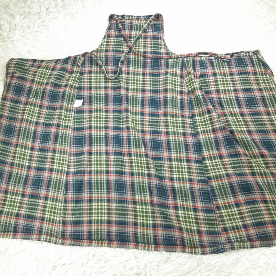 美品◎45rpm 45R エプロンワンピース マルチカラー チェック 日本製