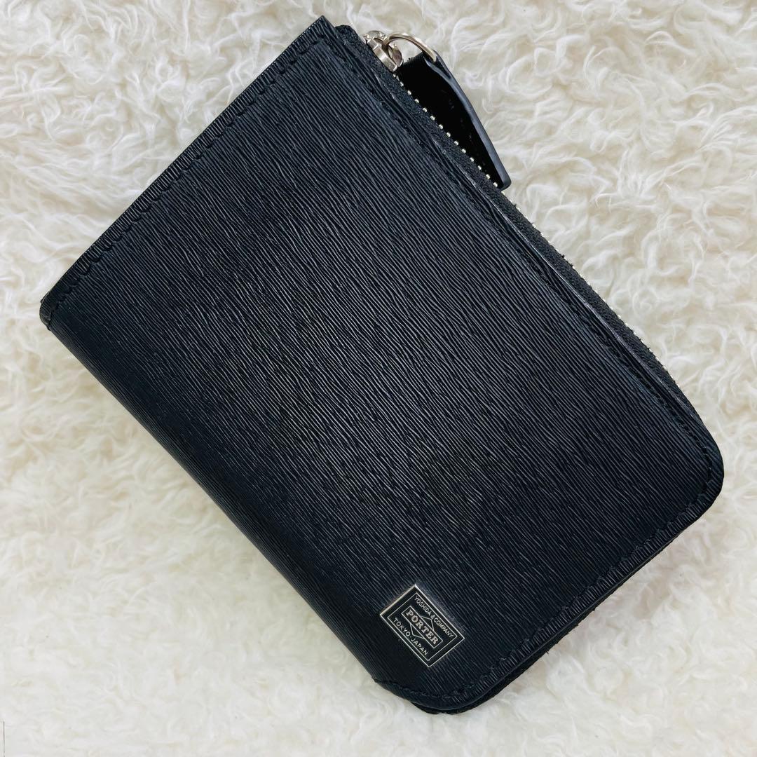 PORTER ケース カレント レザー 黒 小物入れ カード入れ