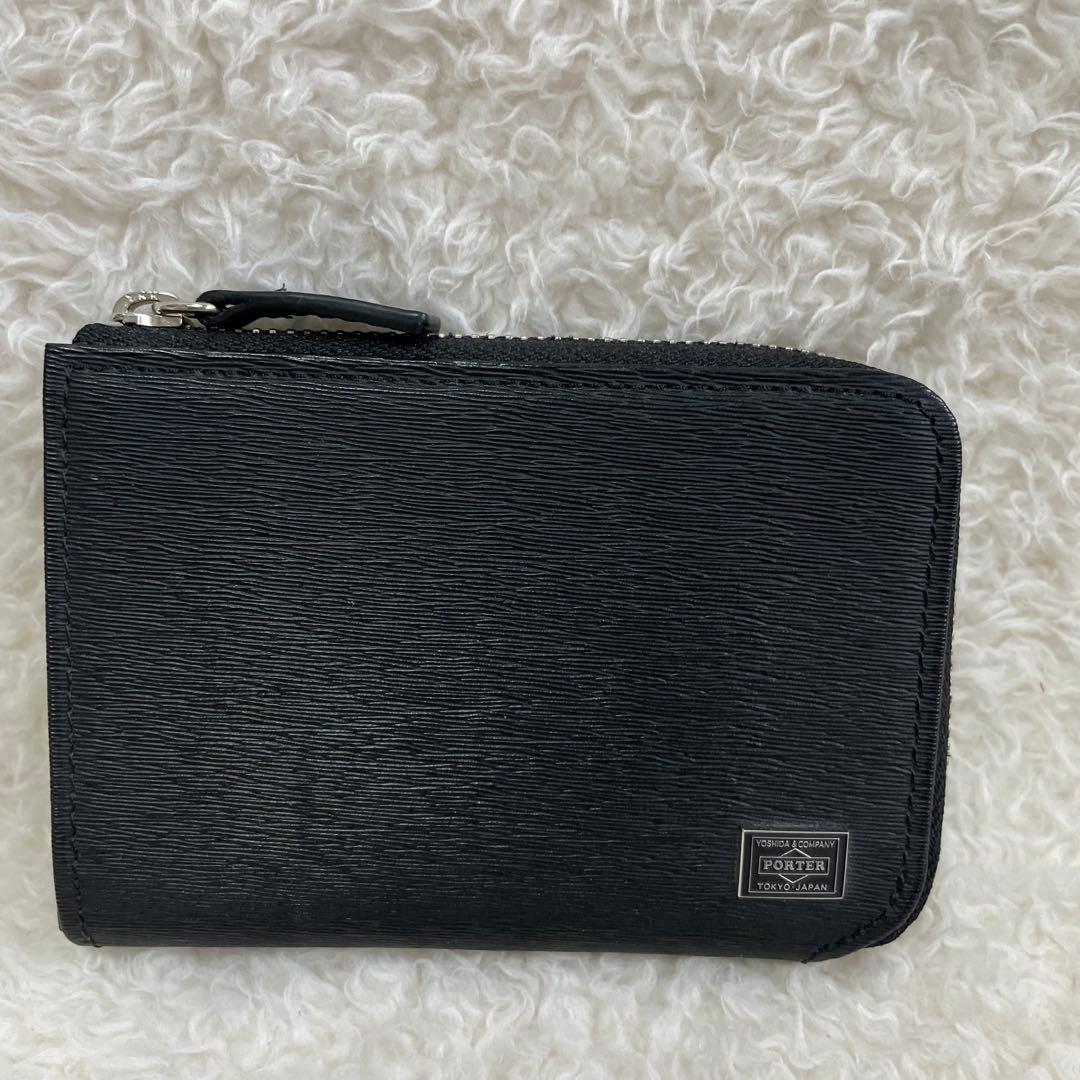 PORTER ケース カレント レザー 黒 小物入れ カード入れ
