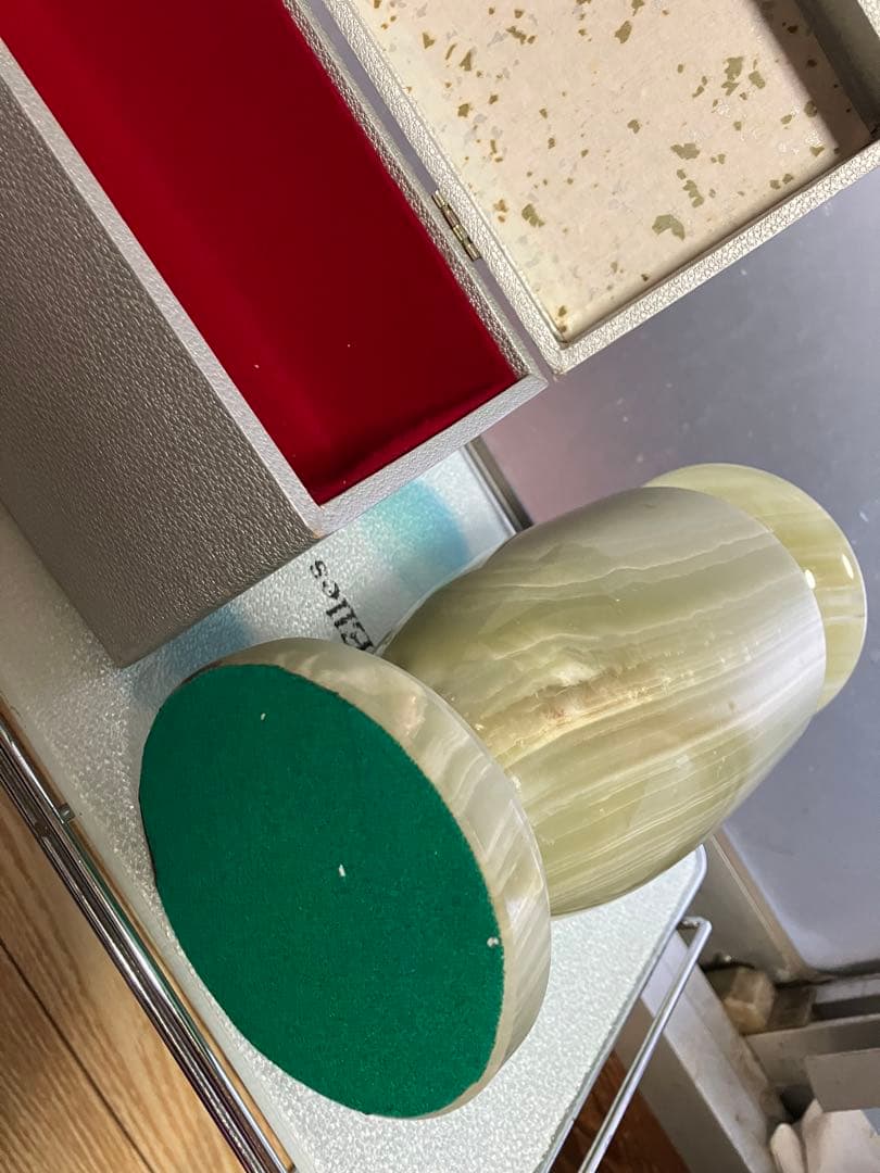 昭和レトロ　玉花器　瑪瑙　アンティーク　ヴィンテージオニックス　フラワーベース