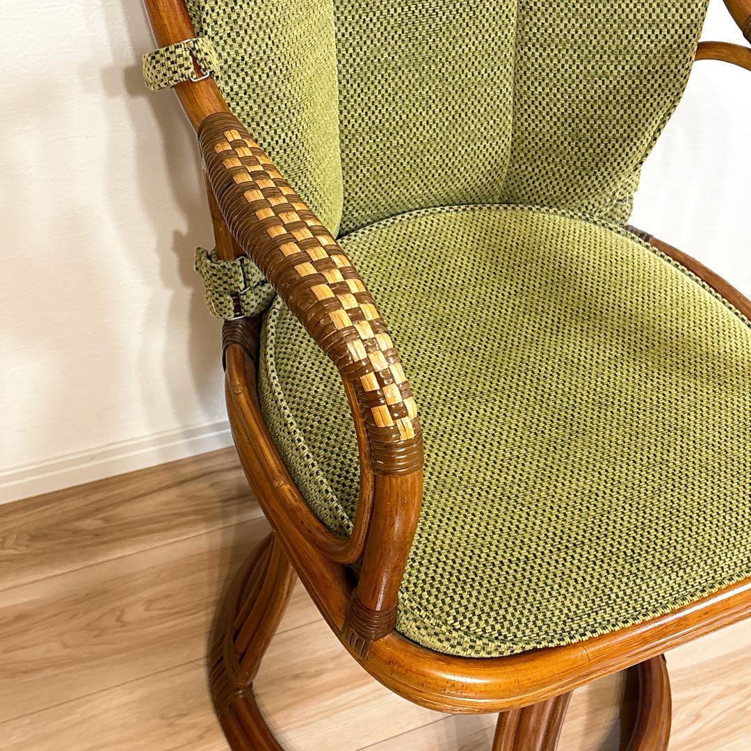 ✨美品✨ Kazama 籐 回転椅子 ラタン ハイチェア ニューアモールシーベル