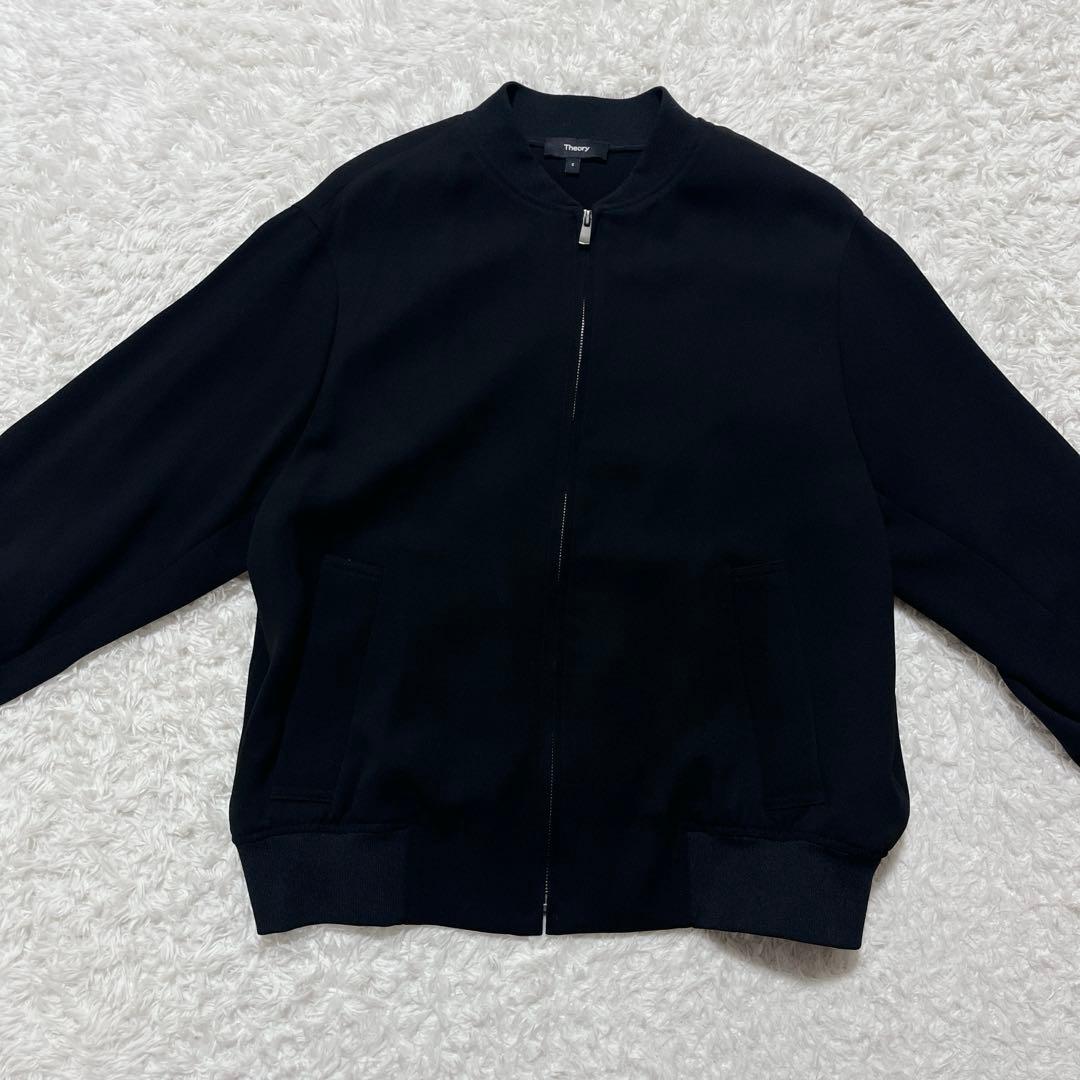 ほぼ未使用✨セオリー　ノーカラージャケット　ジップアップブルゾン　黒　S
