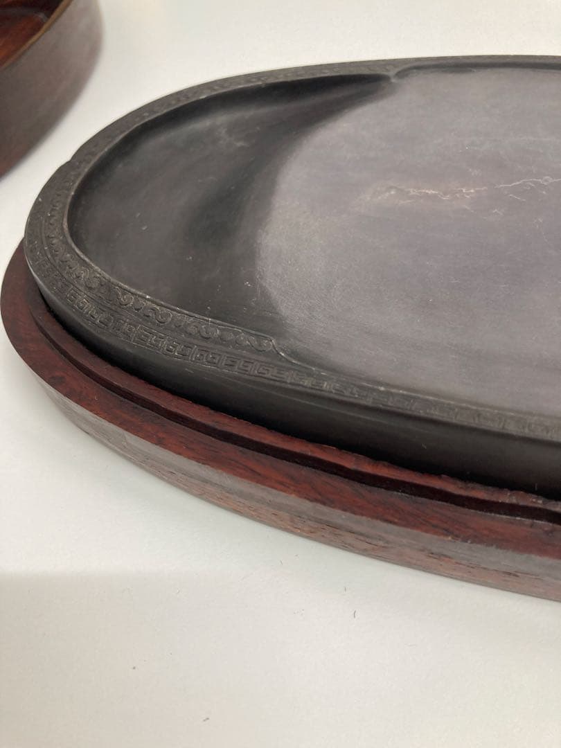 硯　骨董品　木製ケース付き