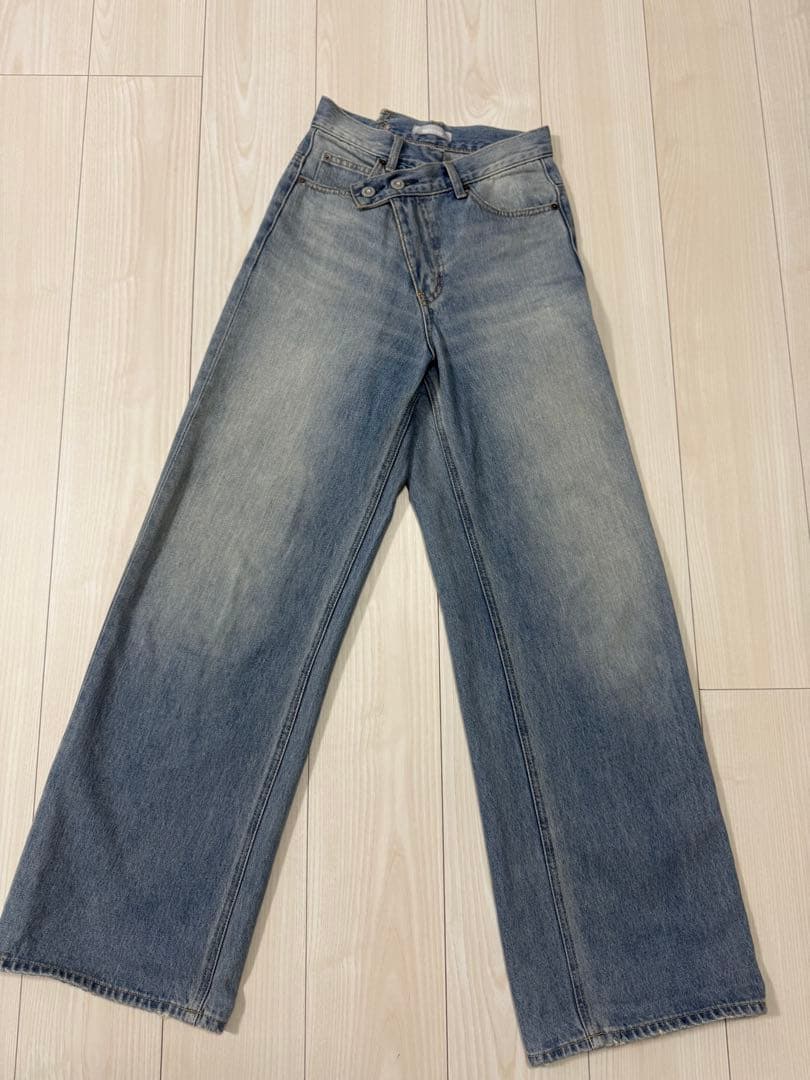 0サイズ　MOUSSY CROSS WAIST WIDE STRAIGHT 0