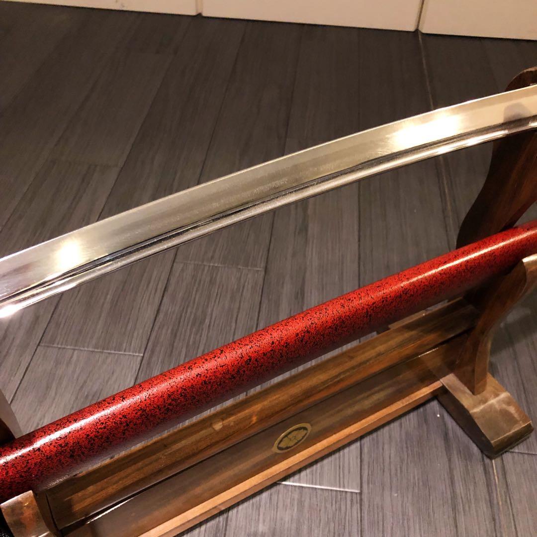 高級模造刀　居合刀　樋入刀身　朱拵え　合金刀身　 刀