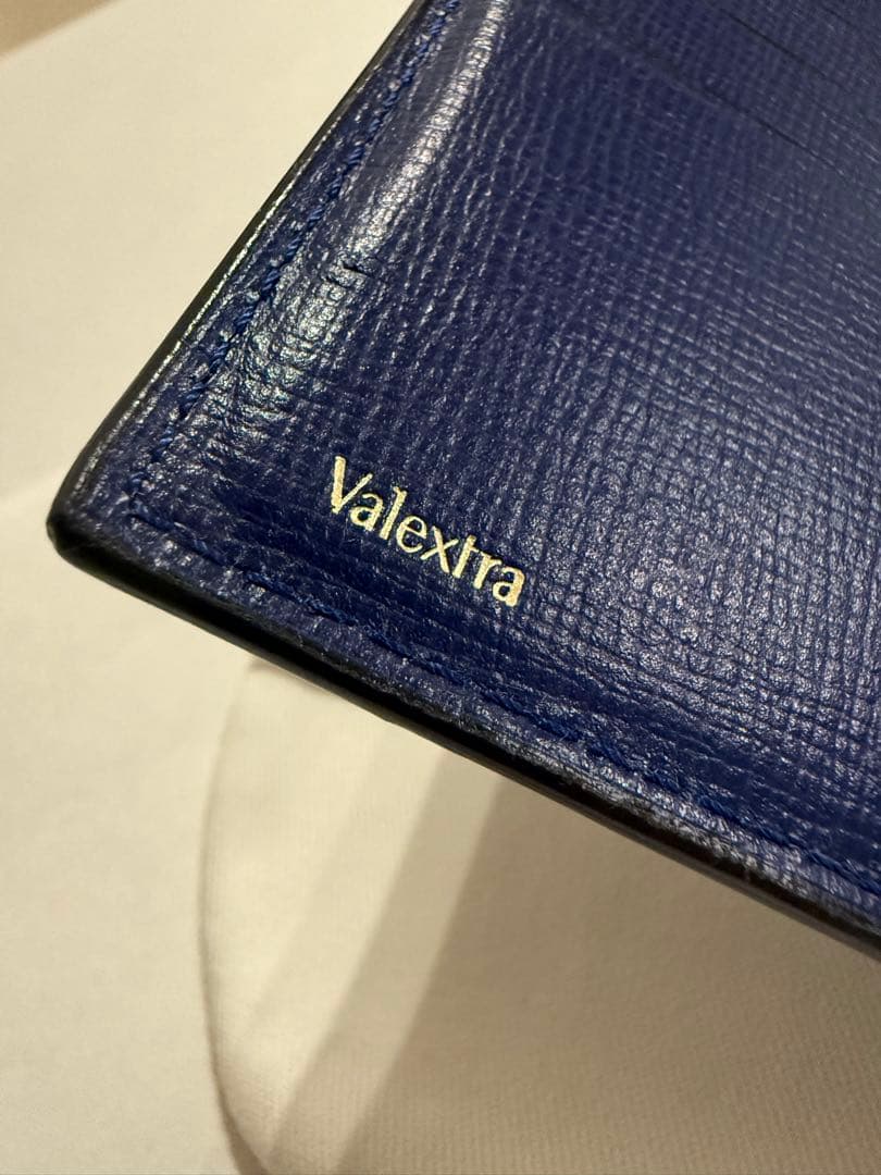 Valextra ネイビー 二つ折り財布 マネークリップ