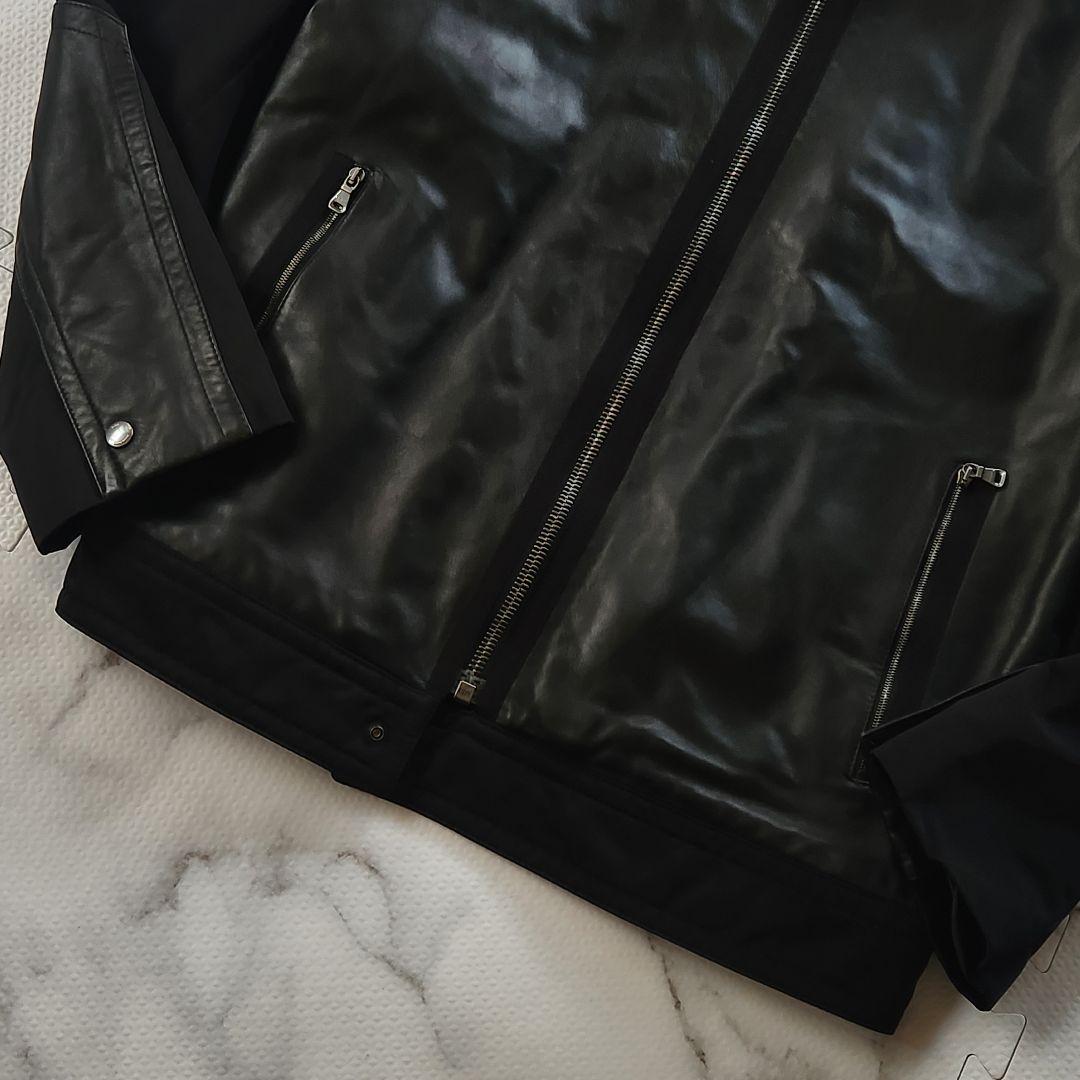 美品✨XXL相当 HUGO BOSS ライダースジャケット ラムレザー ムートン