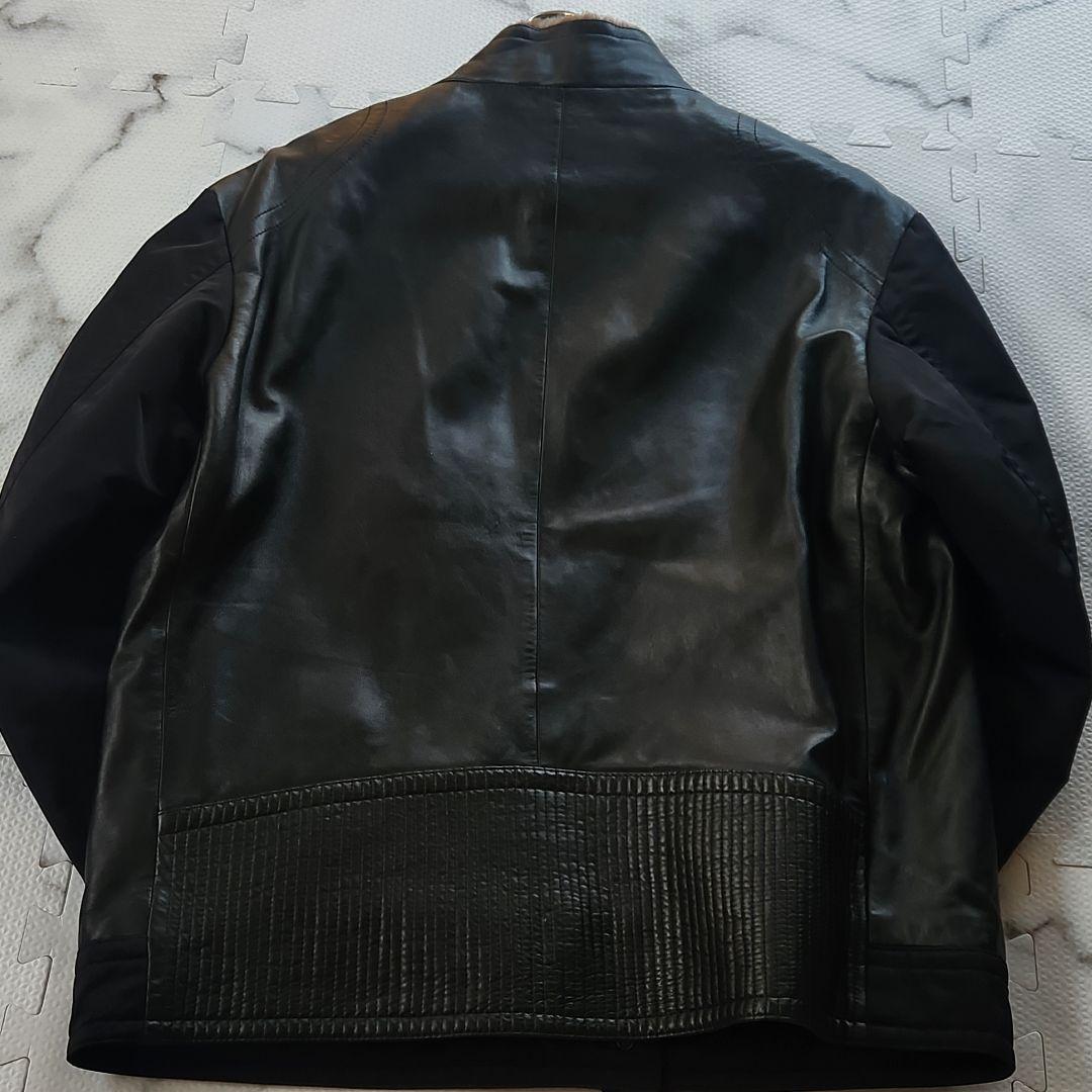 美品✨XXL相当 HUGO BOSS ライダースジャケット ラムレザー ムートン