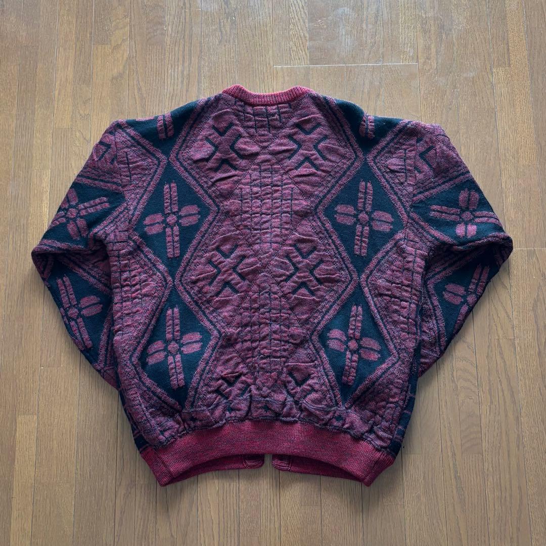 COOGI ウールカーディガン XL 赤黒