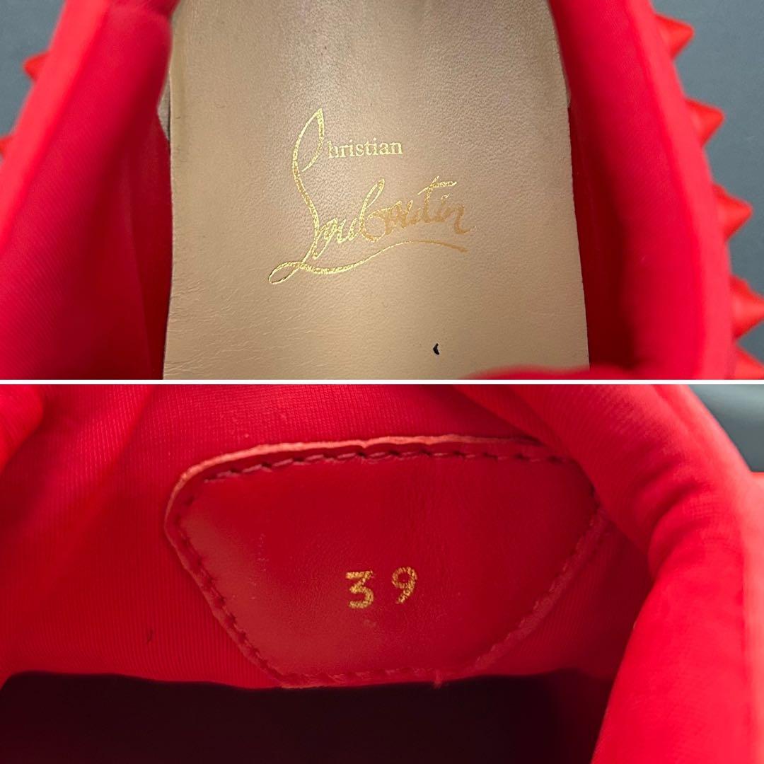 【美品】クリスチャンルブタン スパイクスニーカー スタッズ メンズ￼ 白 39