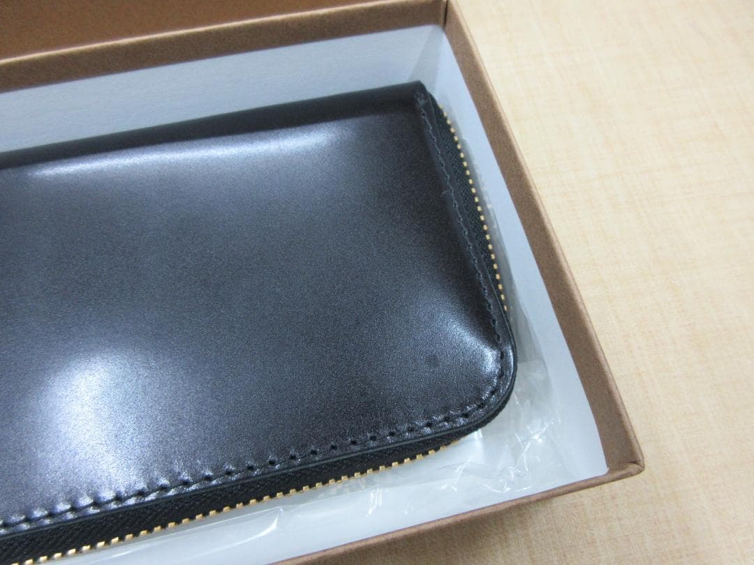 BARNS OUTFITTERS コードバン黒　ラウンドファスナー長財布