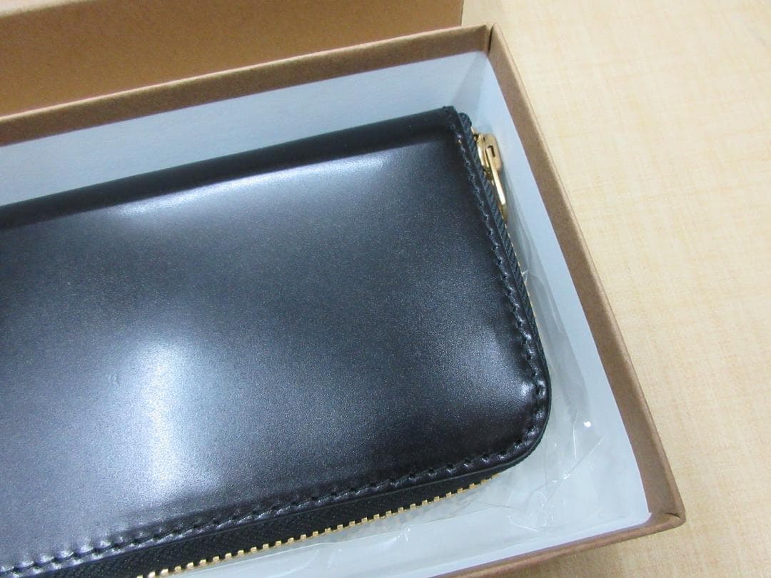 BARNS OUTFITTERS コードバン黒　ラウンドファスナー長財布