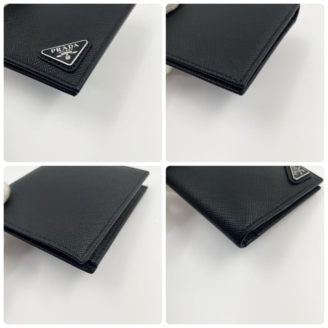 【✨現行 未使用級】プラダ 二つ折り 札入れ サフィアーノ 三角ロゴ RFID