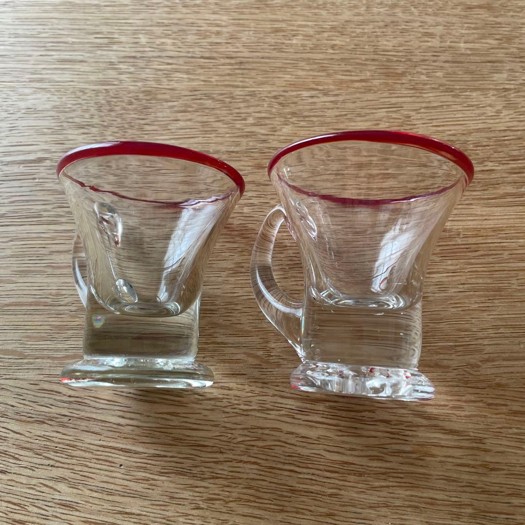 アイスクリームコップ　氷コップ　手吹きガラス　アンティーク　骨董　大正昭和