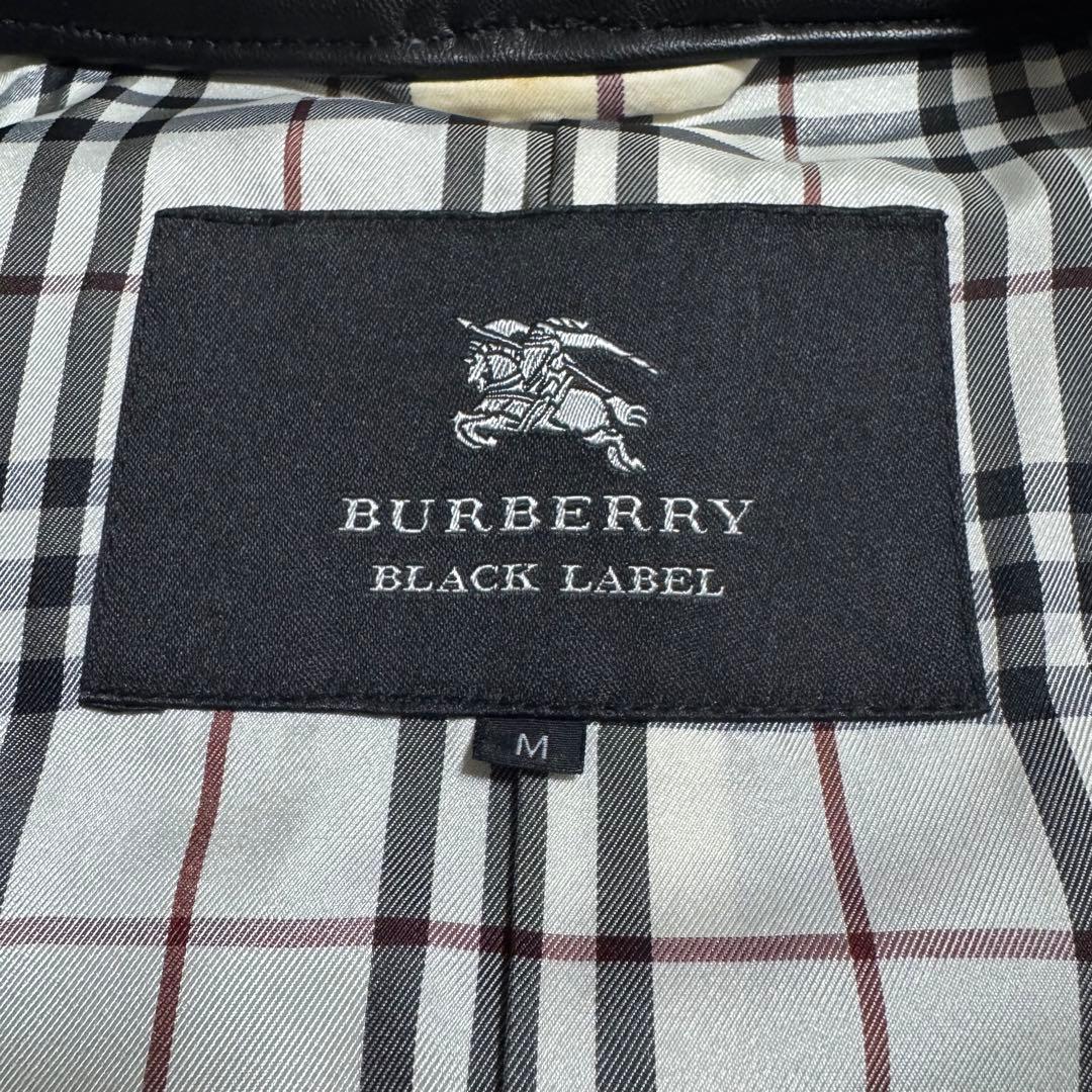 タグ付/BURBERRY BLACK LABEL ラムレザー トレンチコート M