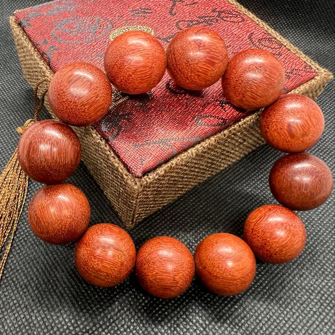 天然 高級品 紫檀(シタン)の木男性向けブレスレット★AB1065