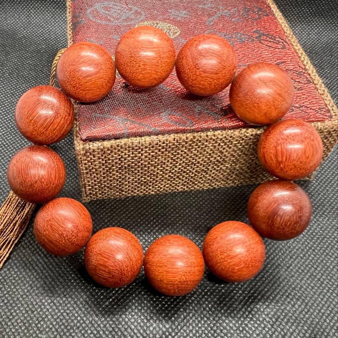 天然 高級品 紫檀(シタン)の木男性向けブレスレット★AB1065