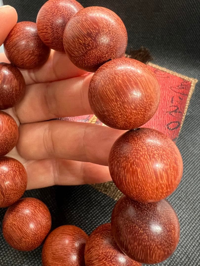 天然 高級品 紫檀(シタン)の木男性向けブレスレット★AB1065