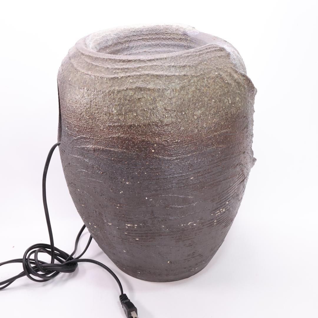 電動つくばい 陶器 ウォーターオブジェ　高さ約38cm