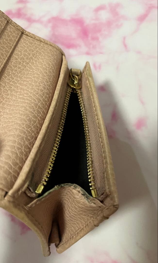 GUCCI グッチ ダブルG マーモント 二つ折り財布 ピンク