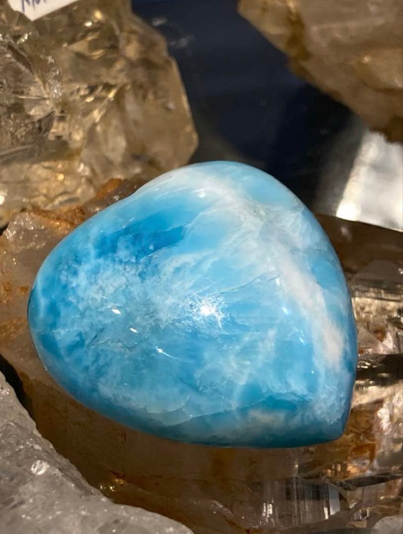 ラリマー ハート型 Larimar ドミニカ産 天然石 パワーストーン