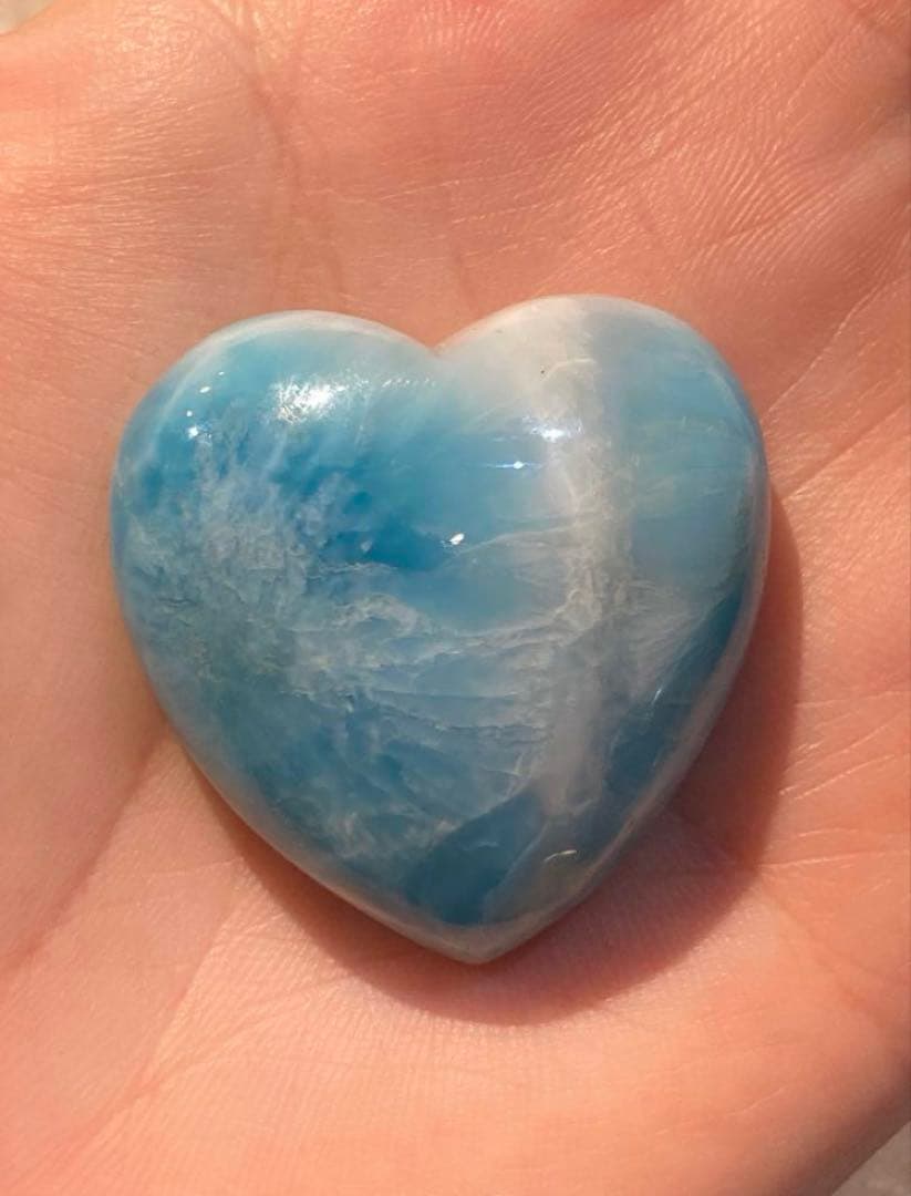ラリマー ハート型 Larimar ドミニカ産 天然石 パワーストーン