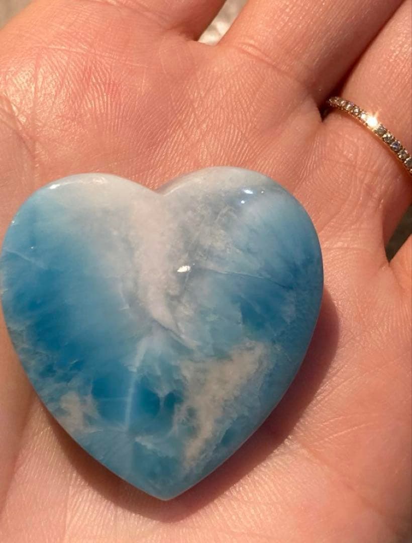 ラリマー ハート型 Larimar ドミニカ産 天然石 パワーストーン