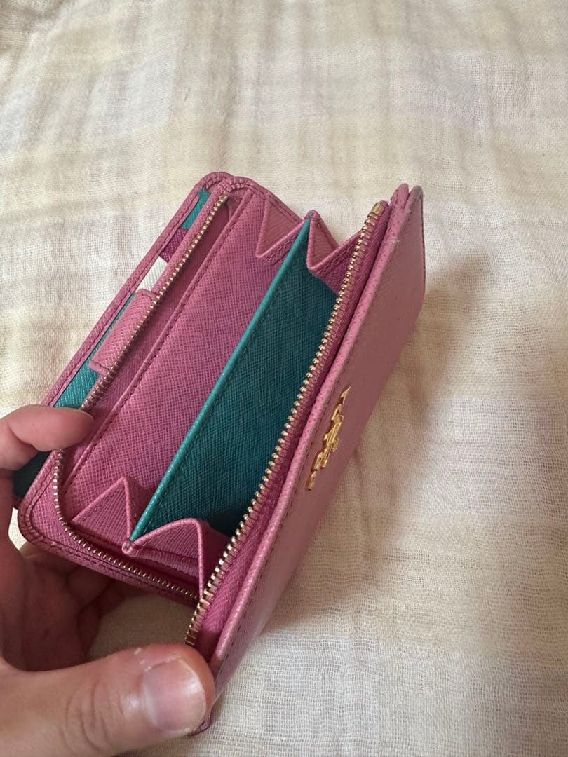 PRADA サフィアーノレザー　2つ折り財布　バイカラー