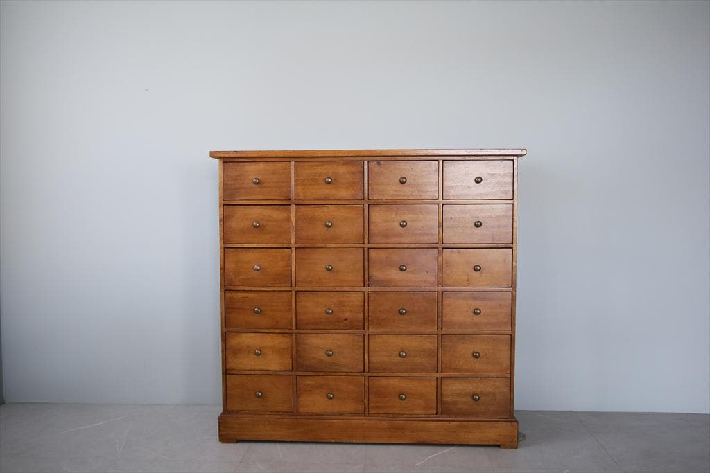 フランスアンティーク24杯ドロワーキャビネット/木製チェスト/タンス(86-85