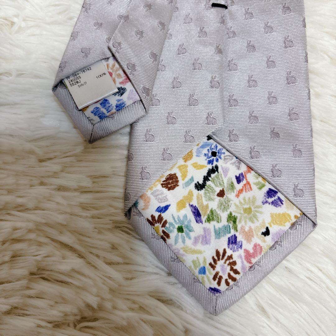 ポールスミス ネクタイ 花柄 ウサギ柄　総柄 シルク100% 2本セット