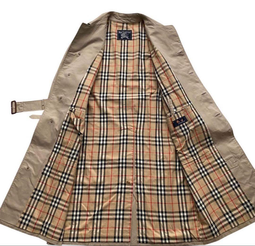 バーバリー超美品ステンカラーコートロング丈ベージュ トレンチコート