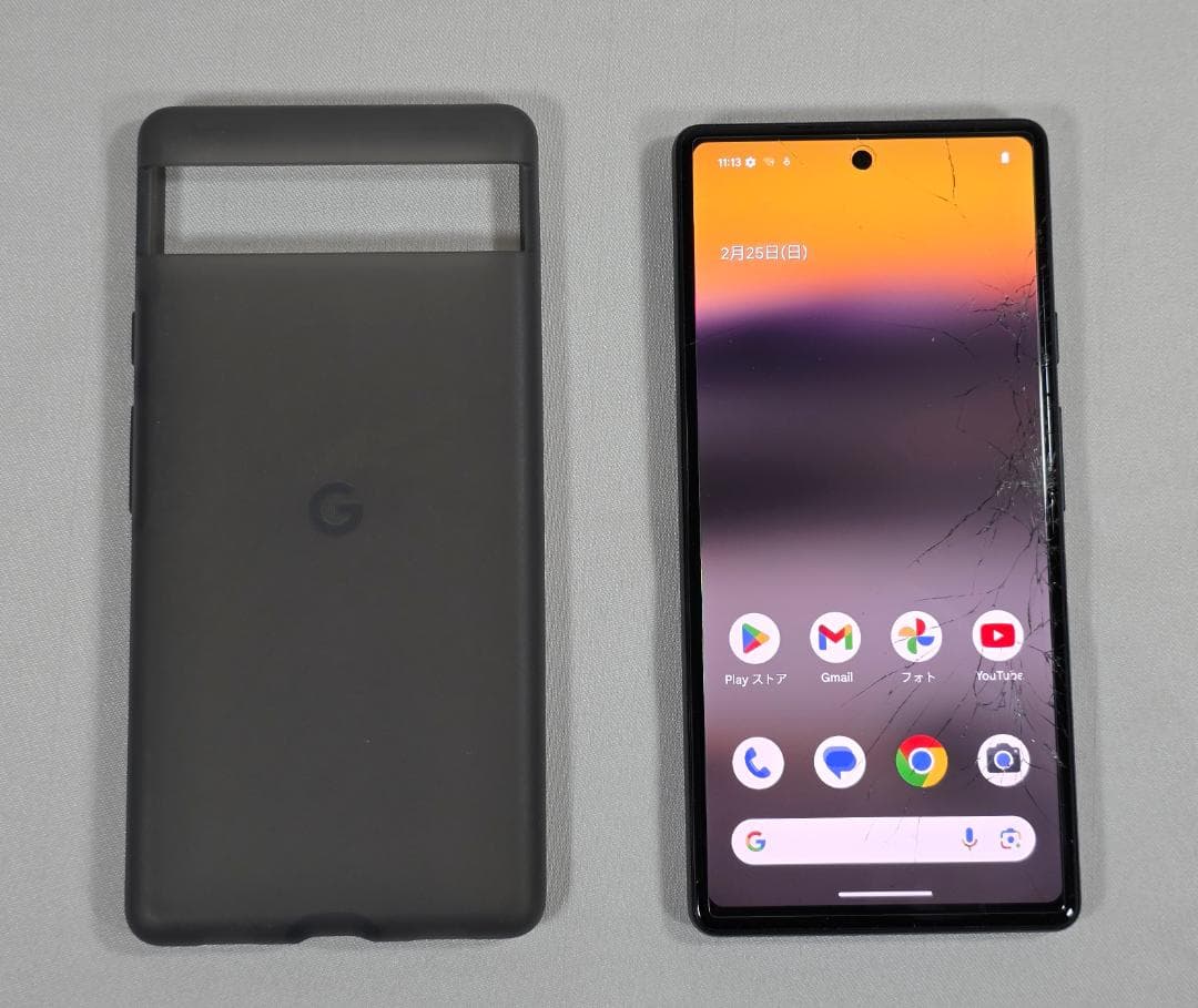 Google Pixel 6a グレー ケース付き