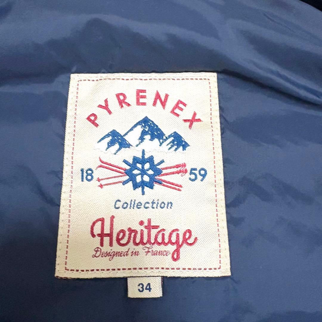 PYRENEX ピレネックス ダウンベスト フード ネイビー S 34 2way