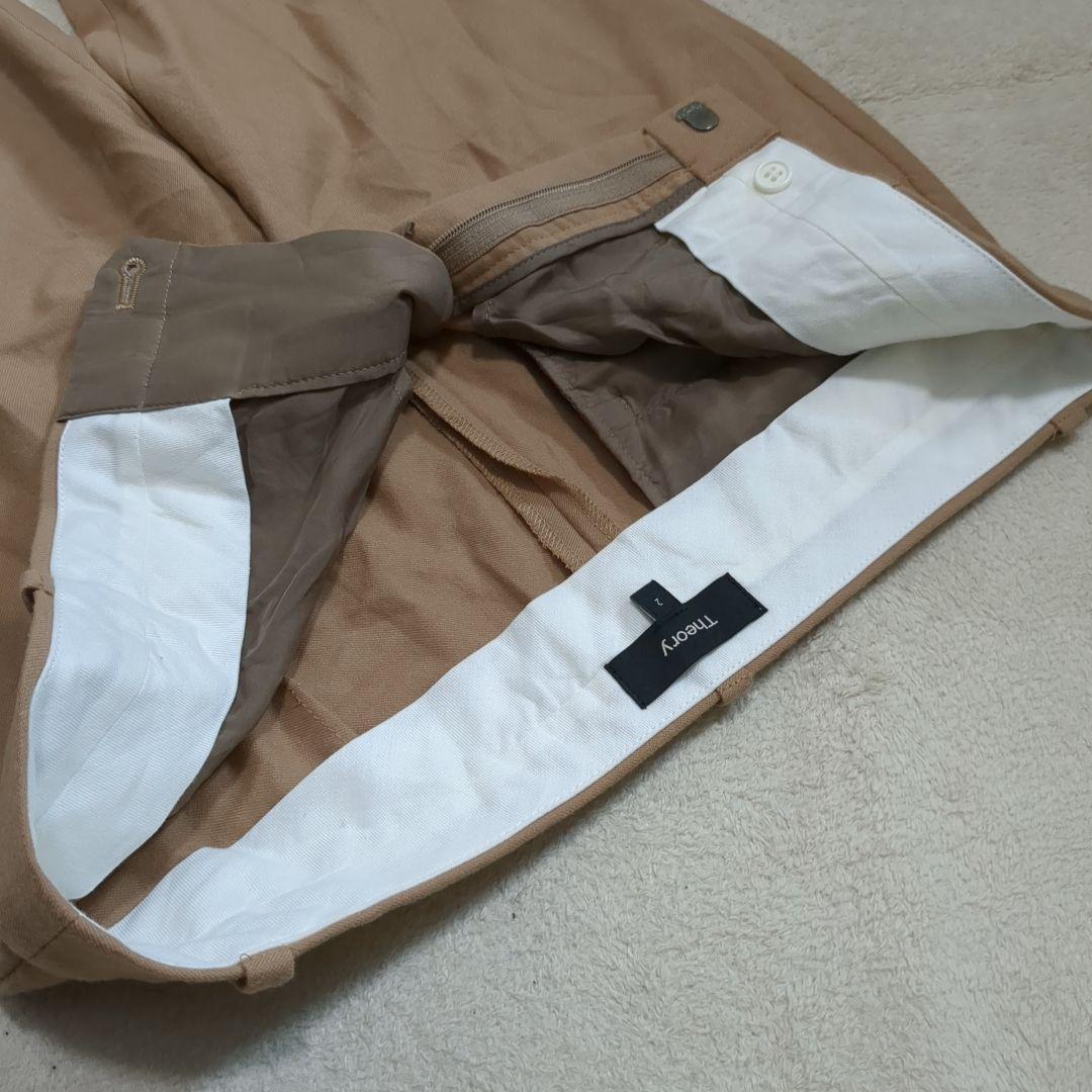 美品 セオリー サクソニー パンツスーツ セットアップ ベージュ 2サイズ