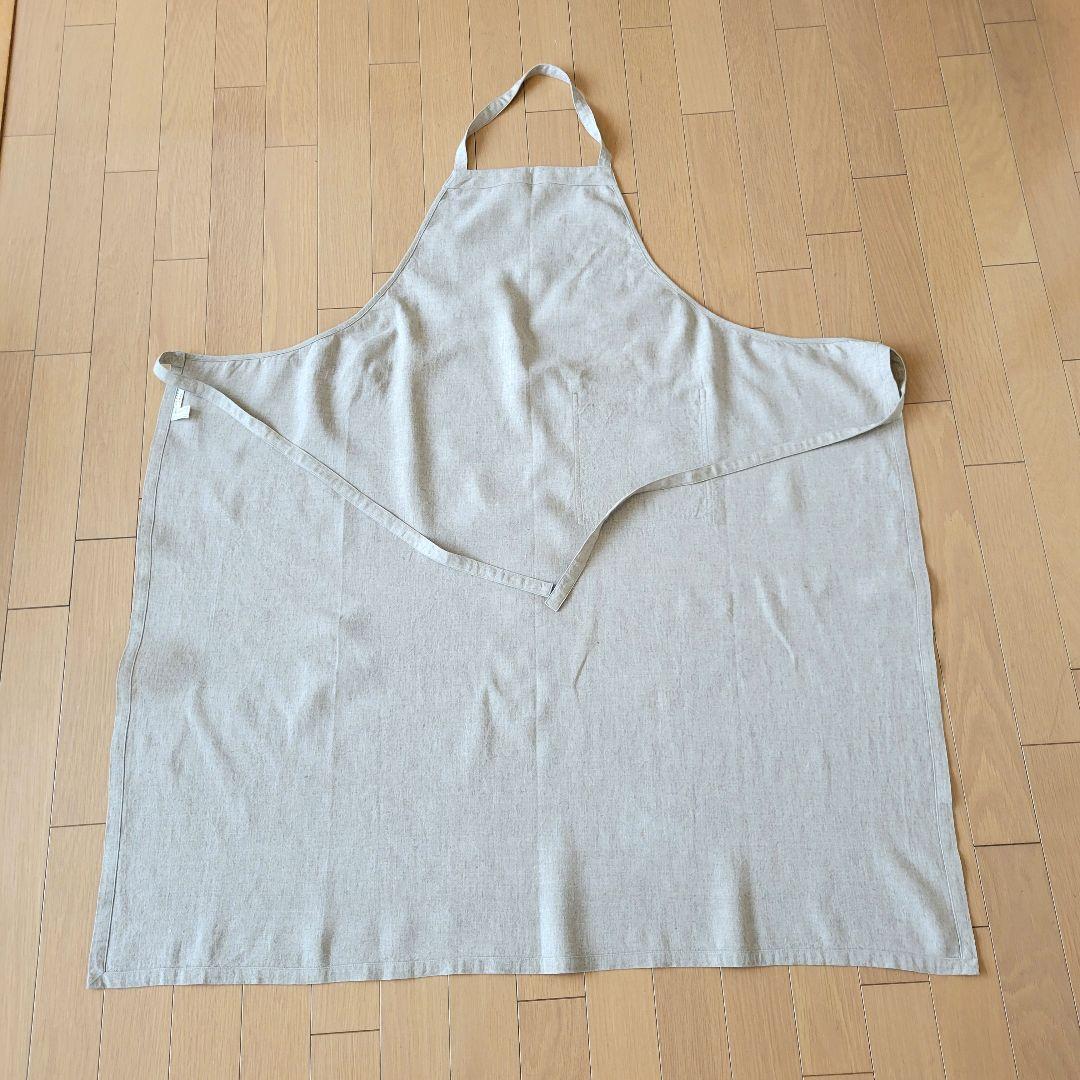 【未使用】ヨーガンレール リネン ベージュ エプロン ポケット付き 巻きタイプ