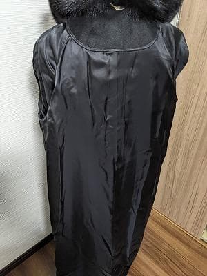 279　カシミヤ　カシミア　100％　ロングコート　毛皮　フォックス