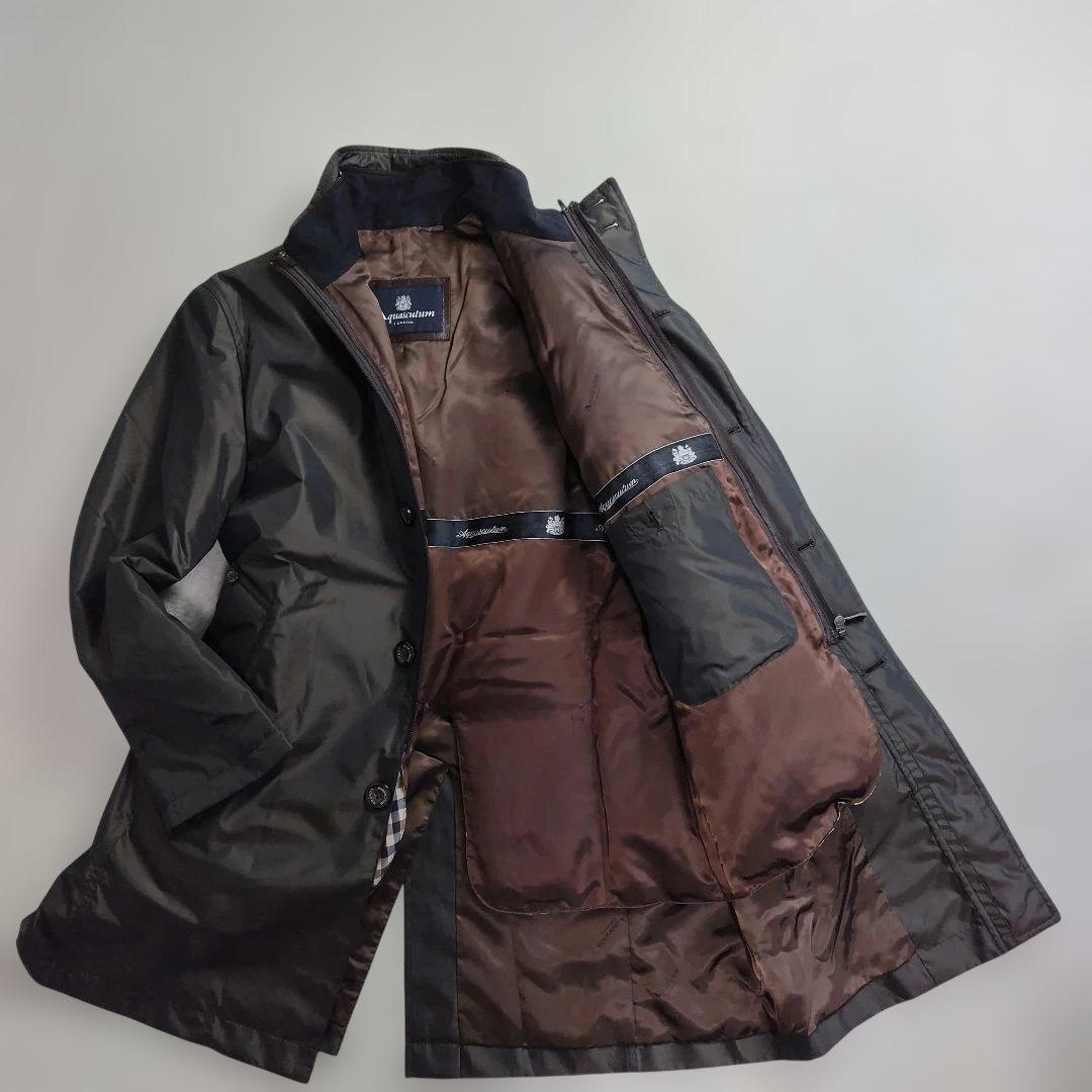 ✨極美品✨Aquascutum ステンカラーコート 中綿ダウン シルク混
