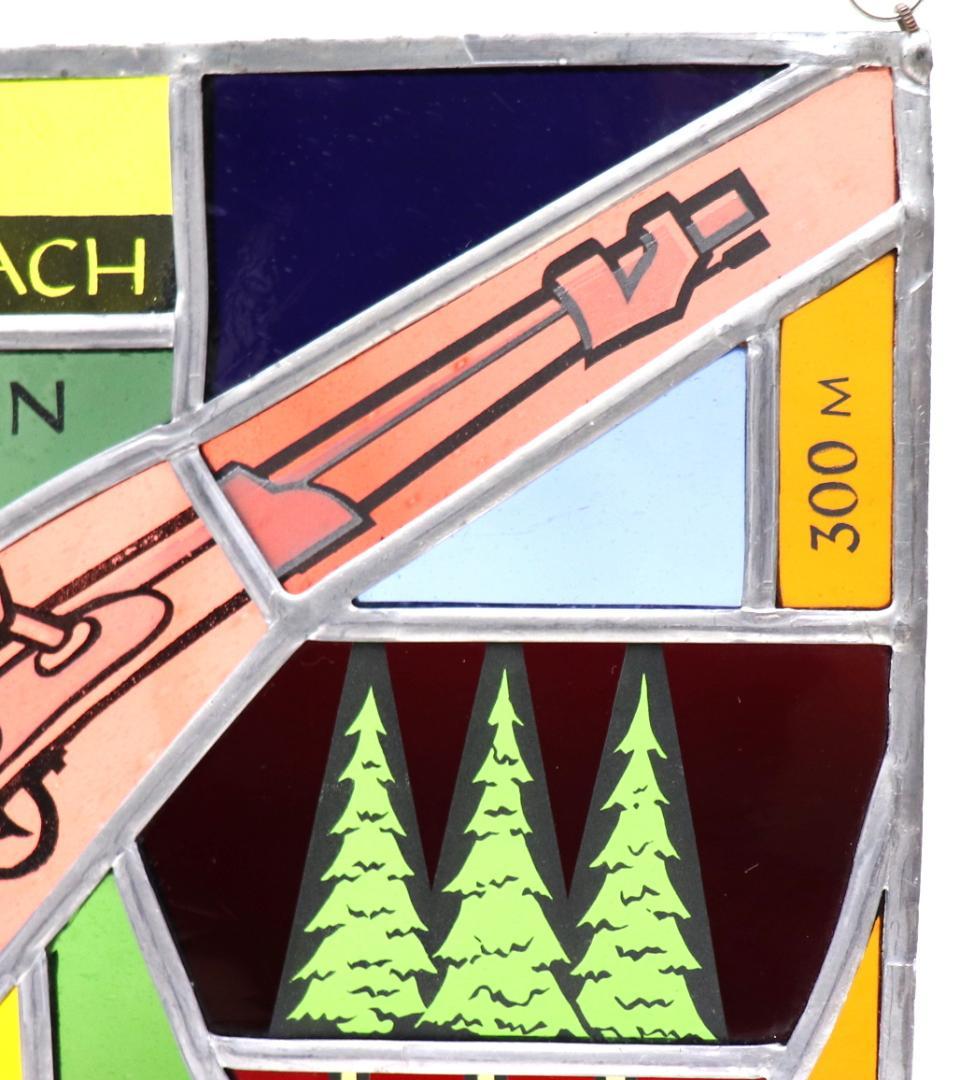 ヴィンテージ ステンドグラス スイス製 ピストルクラブ 1975年 ライフル限定