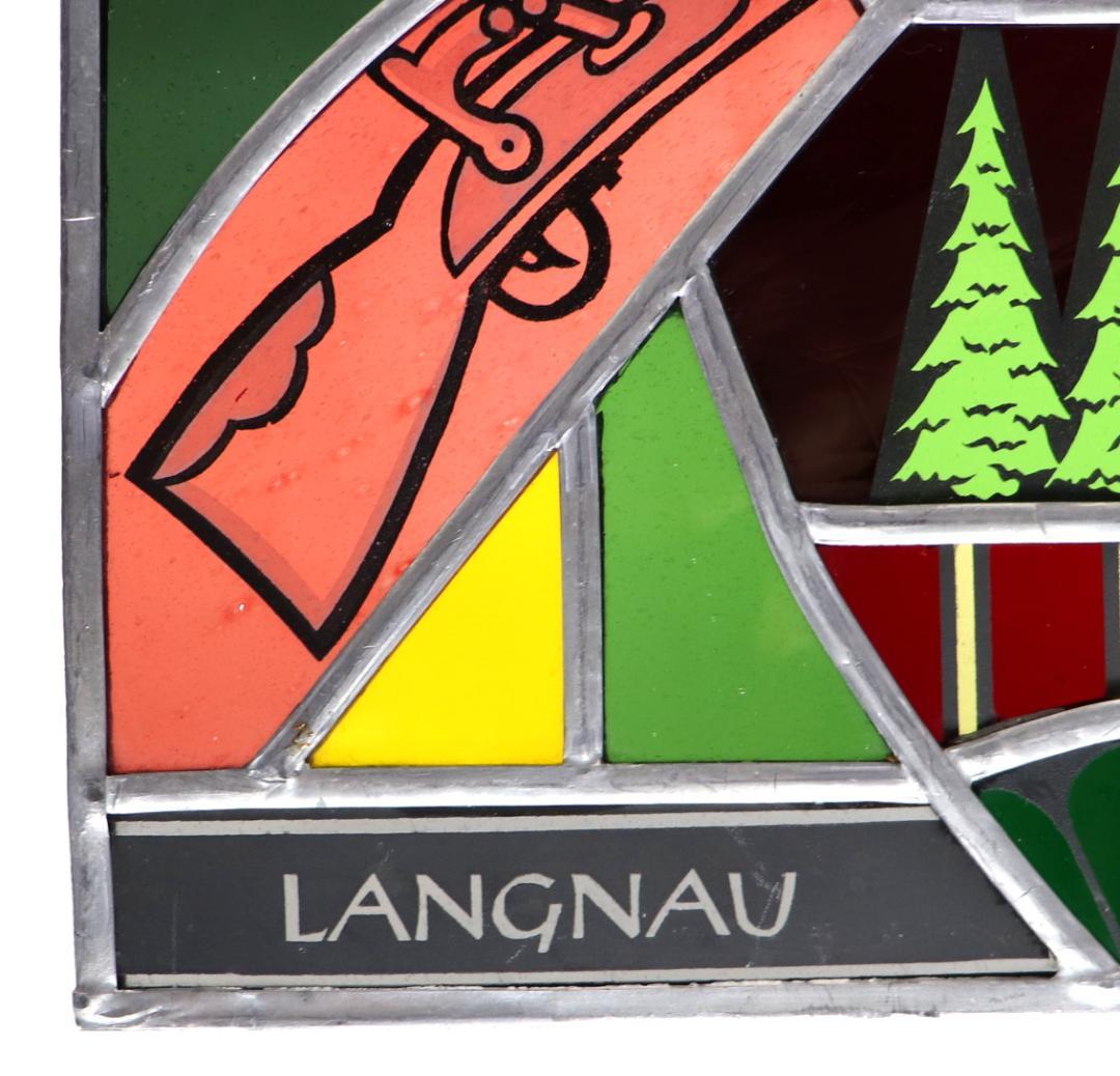 ヴィンテージ ステンドグラス スイス製 ピストルクラブ 1975年 ライフル限定