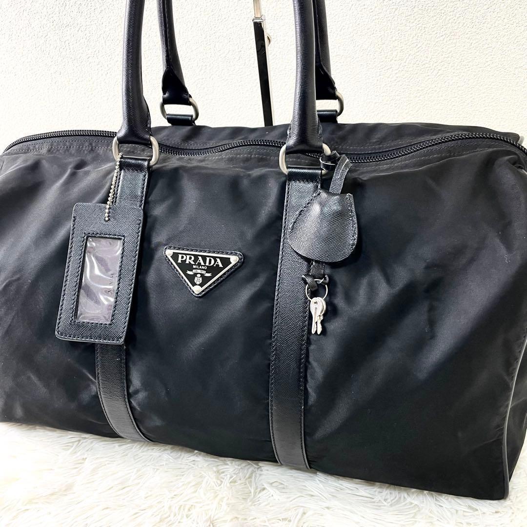 プラダ　PRADA ボストンバッグ　旅行カバン　大容量　ブラック　ナイロン