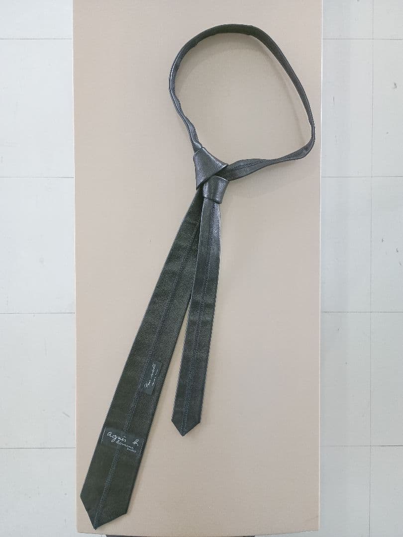 agnès b.　アニエスベー　レザータイ　革ネクタイ　希少品1990年代